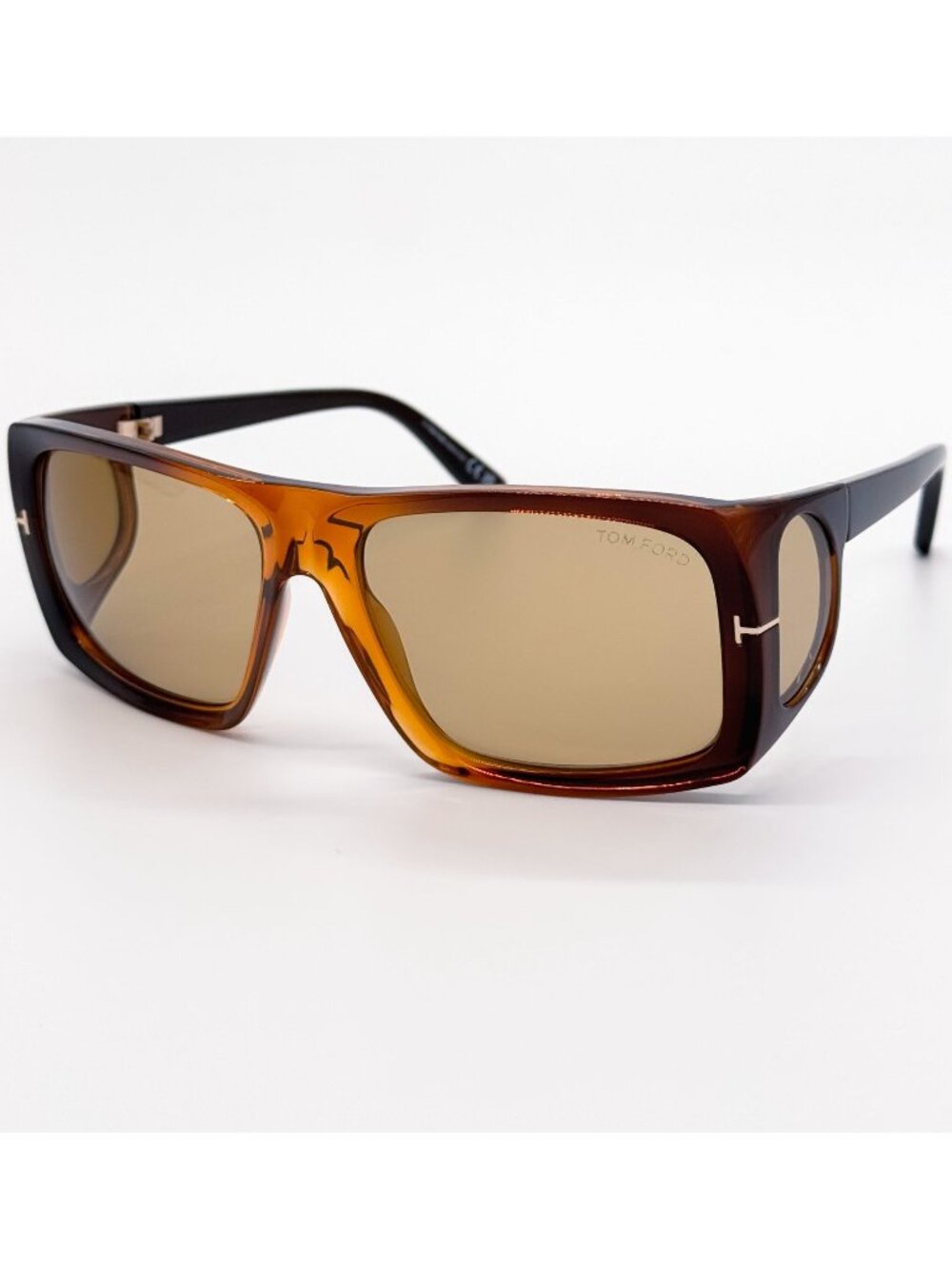 New Tom Ford Rizzo TF730 48E Havana Brown Shield Sunglasses FT0730/S